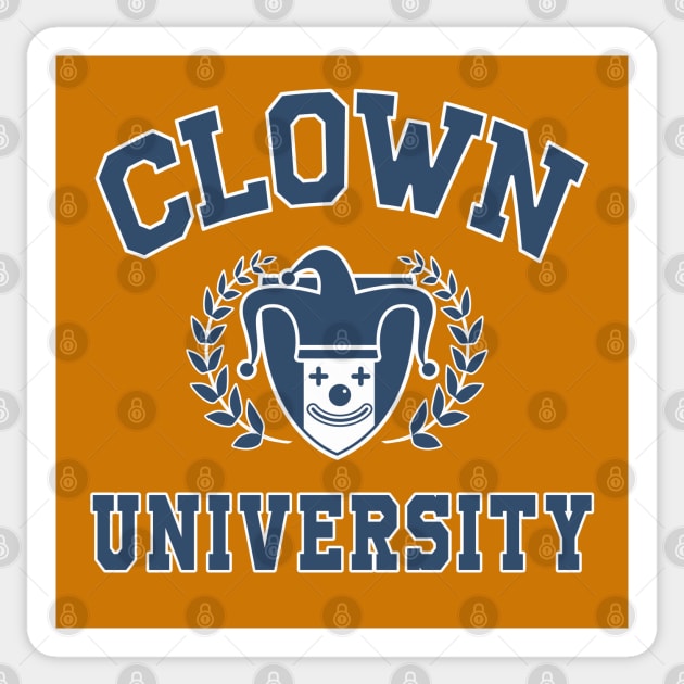 Clown university blue and white Sticker by VinagreShop